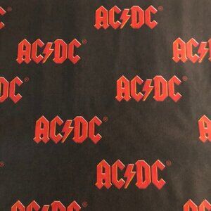🛒 $9 Quilt Cotton Fabric Material - By the 1 yard AC DC Music Group Rock & Roll
